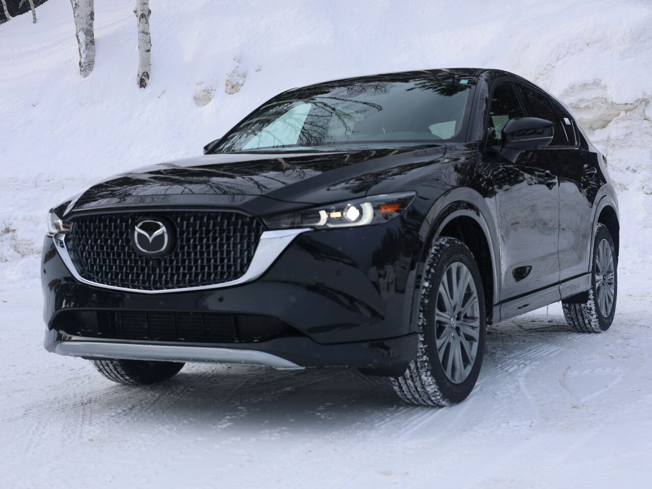 2025 Mazda CX-5 Signature, awd, toit ouvrant, si&egrave;ges, volant et r&eacute;troviseurs chauffants roue 19 pouce Jet Black Mica