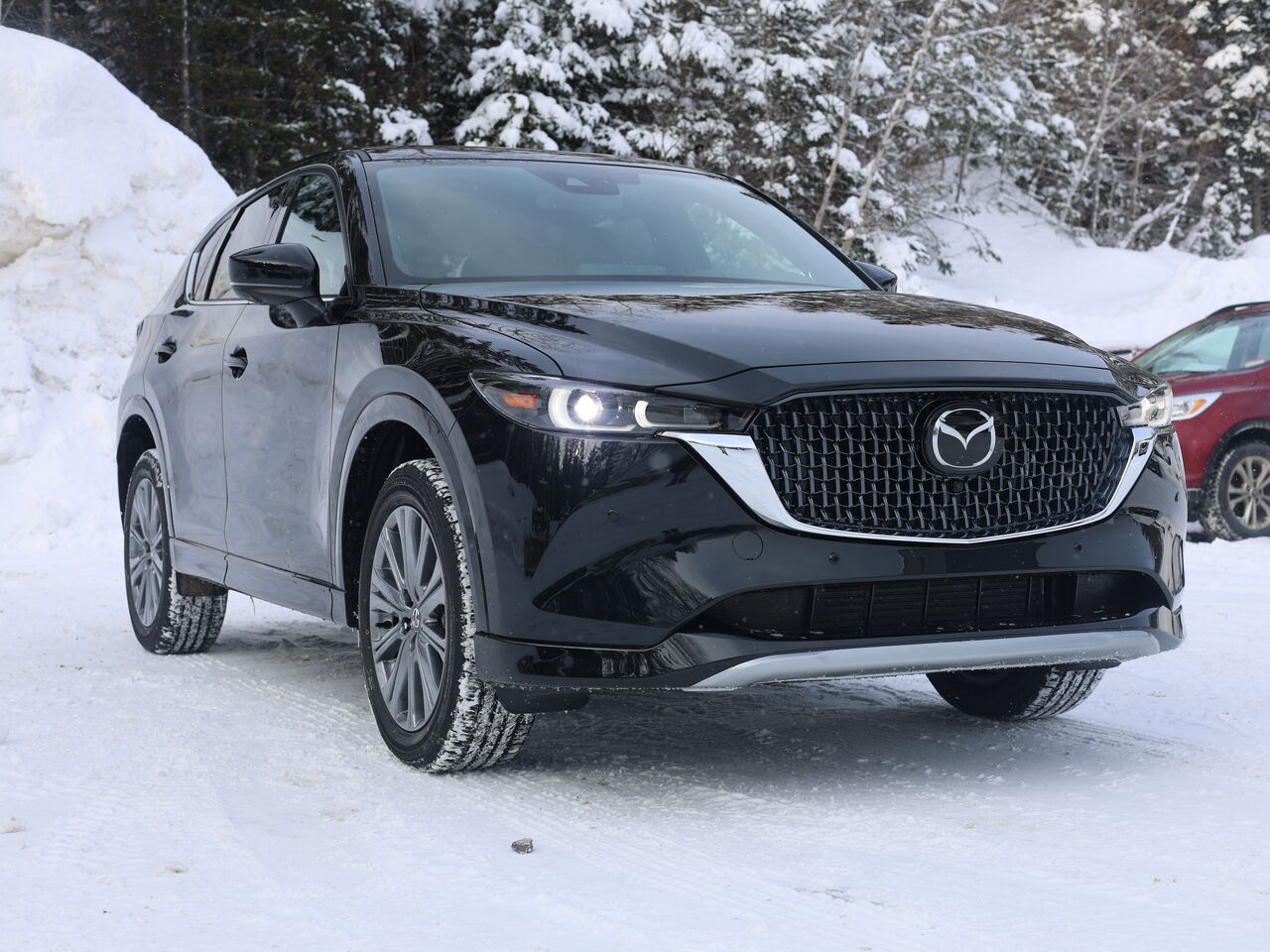 2025 Mazda CX-5 Signature, awd, toit ouvrant, si&egrave;ges, volant et r&eacute;troviseurs chauffants roue 19 pouce Jet Black Mica