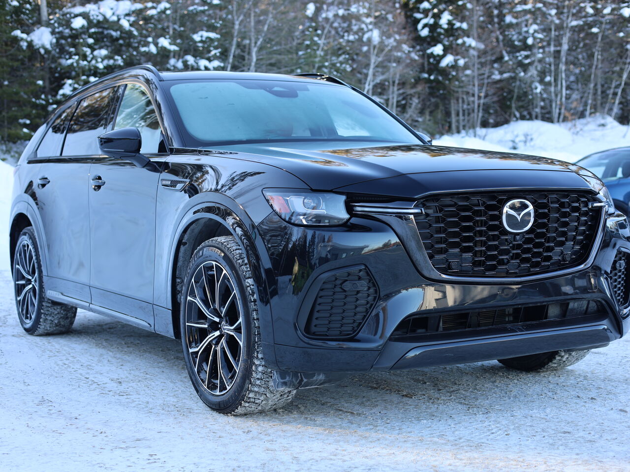 2025 Mazda CX-70 MHEV Signature, 5 passagers, Mode hybride, awd, Toit ouvrant pano, &Eacute;cran 360 pano, cuir Jet Black Mica